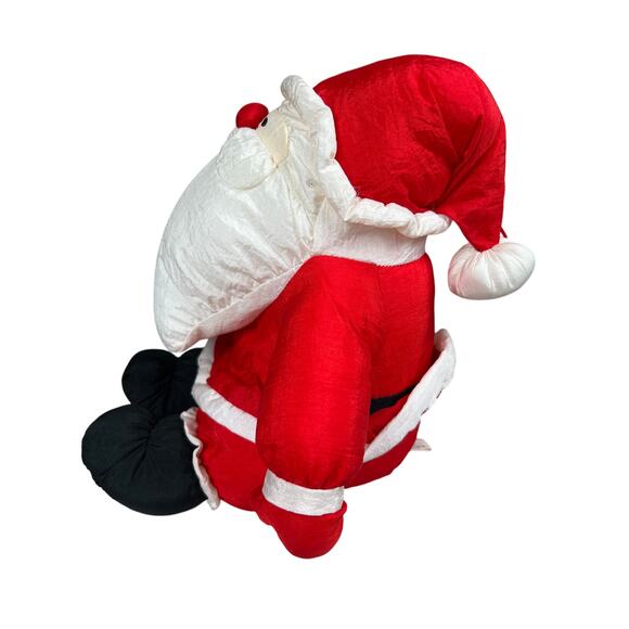 Vintage Puffy Santa Claus Plush Nylon Parachute Style 1990s J.S. International - Picture 2 of 6